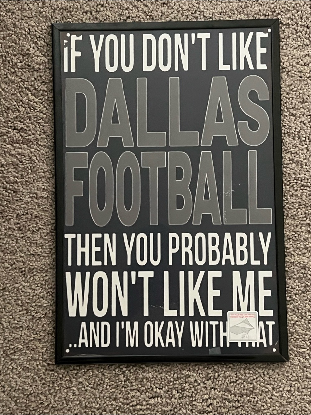 Dallas Football Framed Wall Sign - 12x18